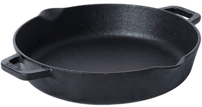 마이어코리아 인덕션 프리시즈닝 무쇠 주물 양손 프라이팬, 26cm, 1개