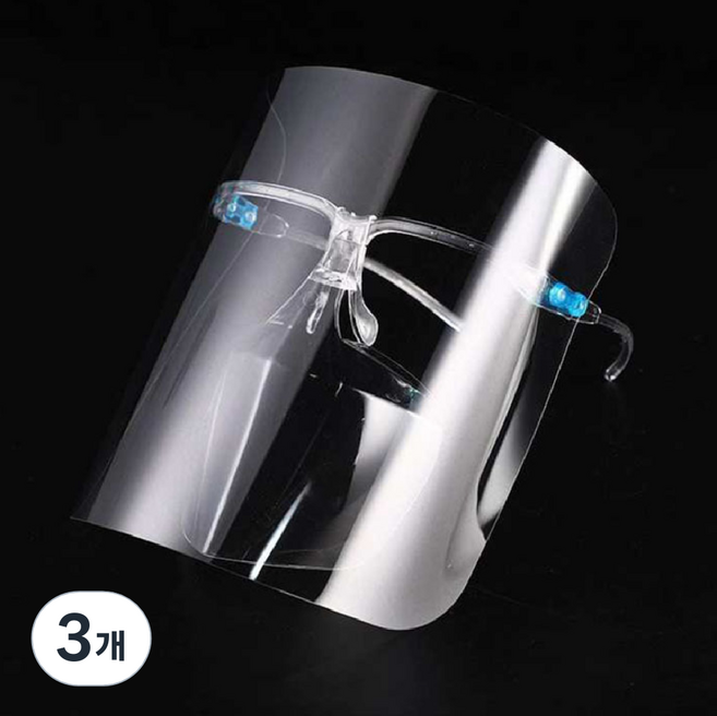 힐링스팟 페이스쉴드 안경형, 10개입, 3개, 투명