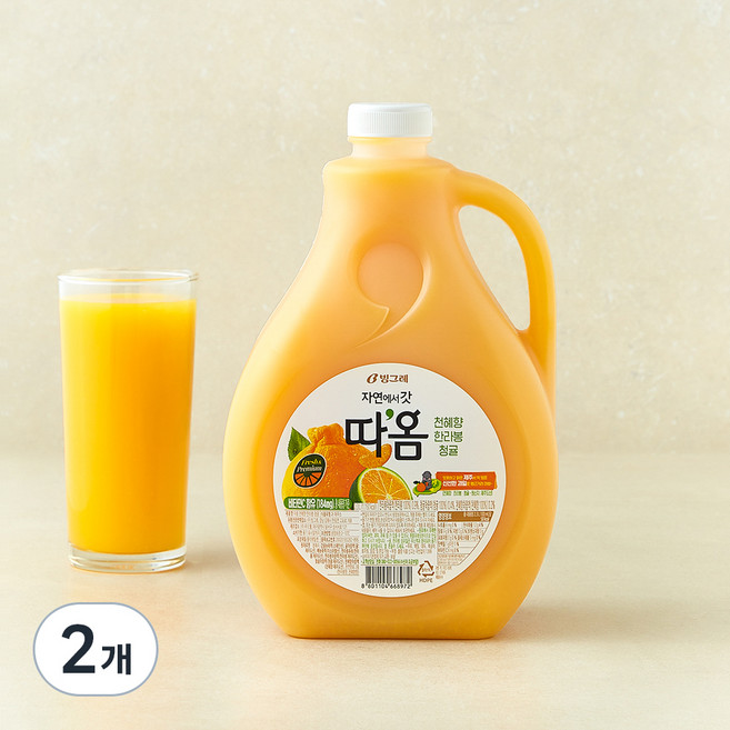 따옴 천혜향&한라봉&청귤 주스, 2.3L, 2개