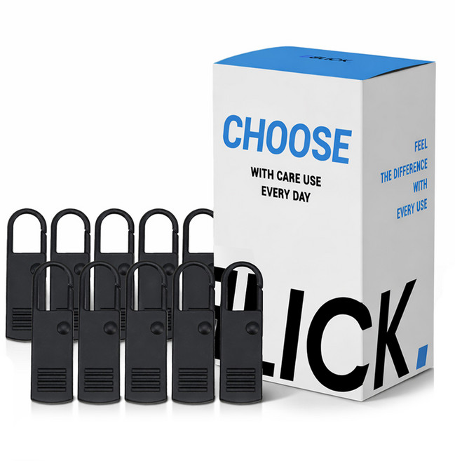 디블릭 셀프 클립 지퍼 고리 10p, 블랙, 1개