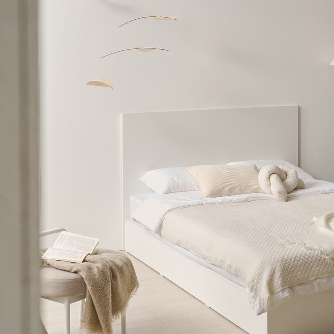 웰퍼니쳐 베이든 헤드형 침대 프레임 단품 방문설치, 화이트