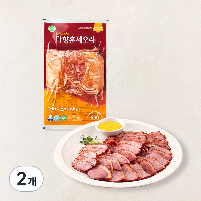 다향 훈제오리, 600g, 2개