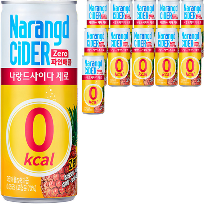 나랑드사이다 제로 파인애플, 245ml, 12개