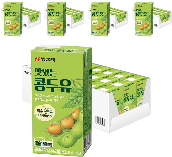 빙그레 맛있는 콩두유, 200ml, 120개