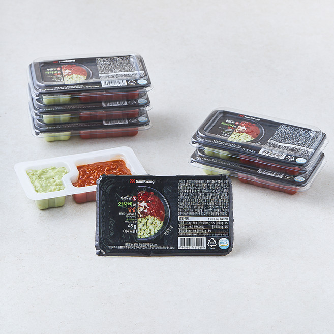 삼광 뚜껑이있는 와사비와 쌈장, 45g, 8개