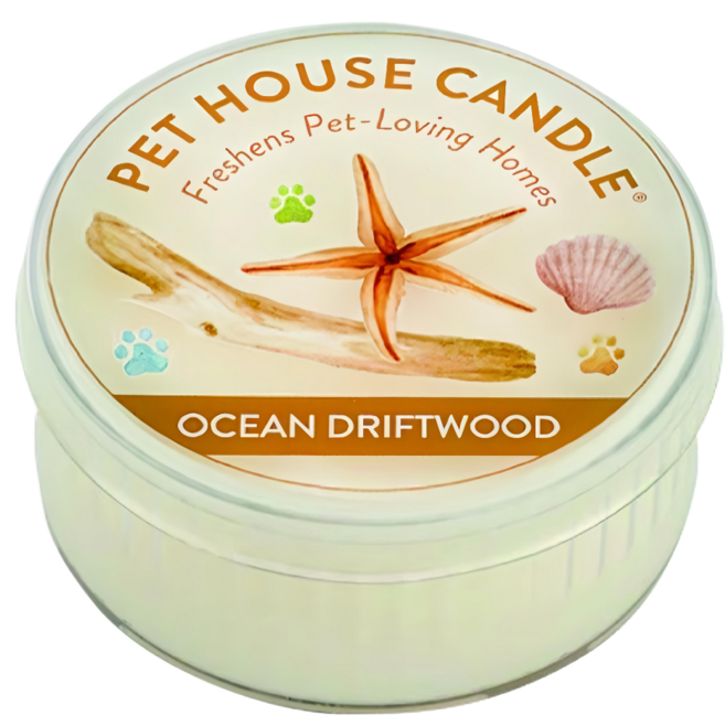 PET HOUSE 室內除臭寵物香氛蠟燭 海洋浮木, 43g, 1罐