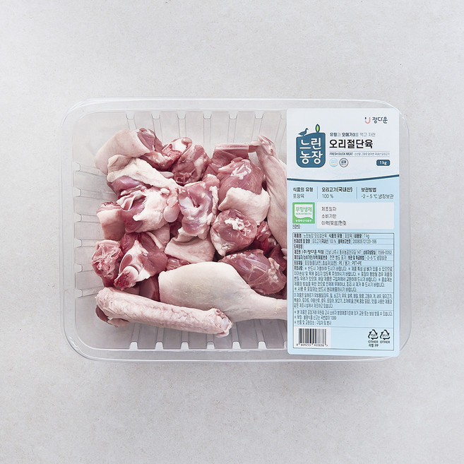 느린농장 무항생제 인증 정다운 오리 절단육 (냉장), 1개, 1kg