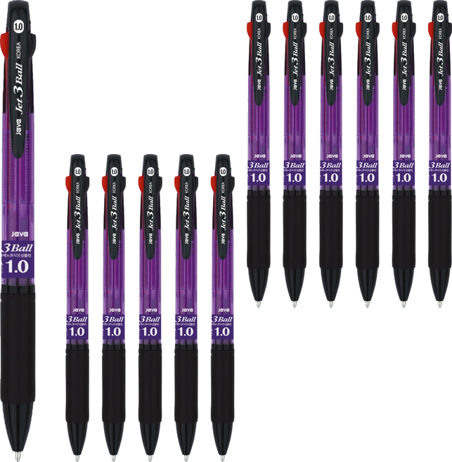 자바펜 제트3볼펜 1.0mm, 퍼플, 12개