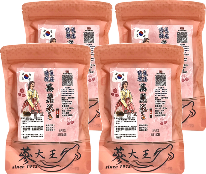 蔘大王 倍氣韓庄高麗蔘茶包, 5g, 10個, 4袋