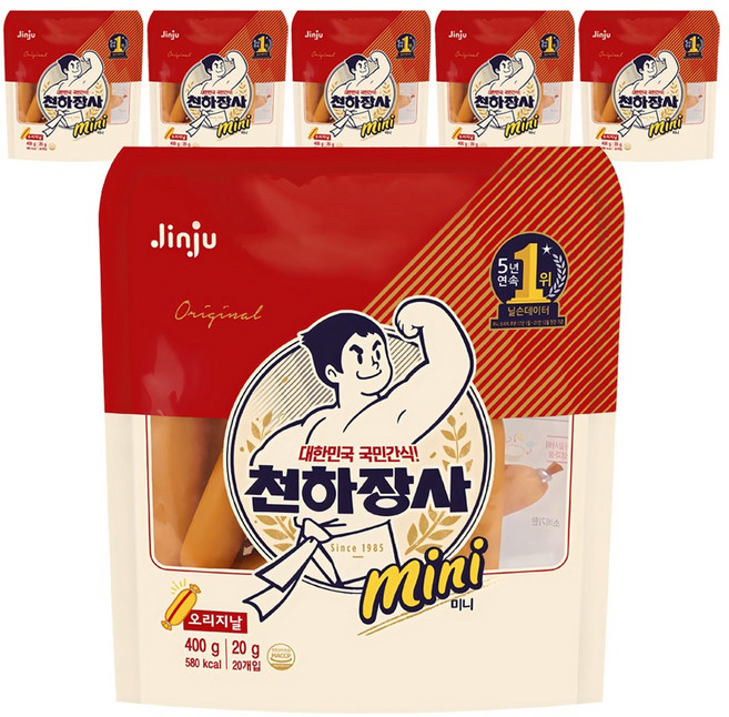 천하장사 오리지날 미니 간식 소시지, 400g, 6개