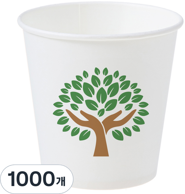 탐사 초록나무 종이컵, 1000개, 1개입