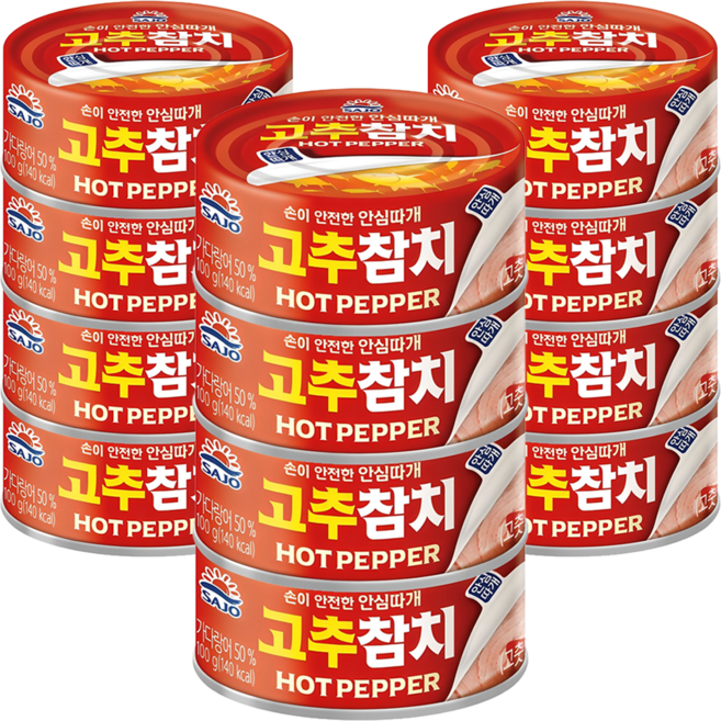사조참치 고추참치 안심따개, 100g, 12개