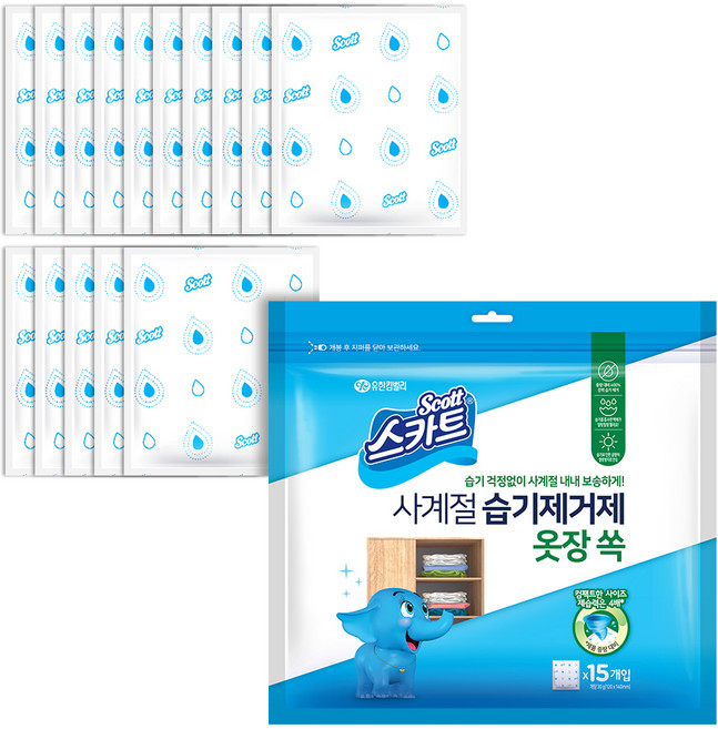 스카트 사계절 습기제거제 옷장 쏙 본품 15p, 450g, 1개