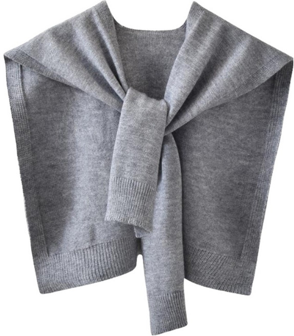 알로데 화사한 니트 어깨 숄 페이크 가디건