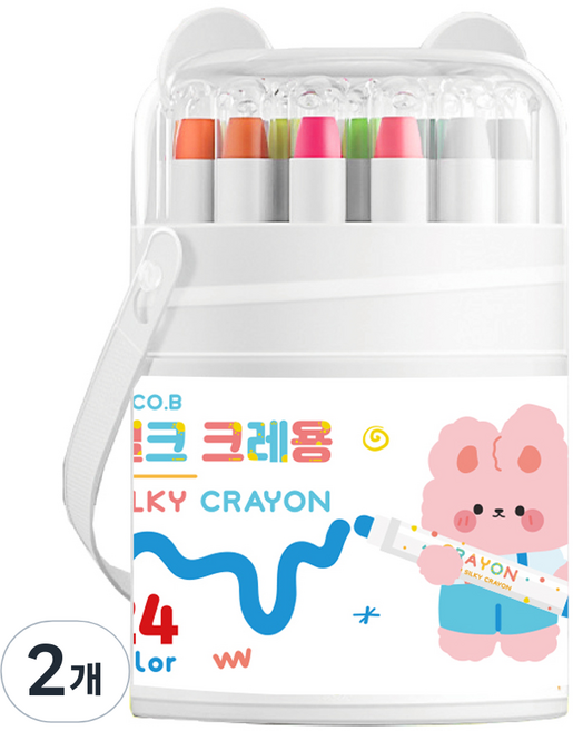 투코비 실크 크레용 색연필, 24색, 2개