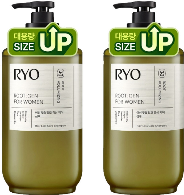 RYO 呂 Rootzen 女性專用緩解掉髮症狀專業護理大容量洗髮精, 800ml, 2個