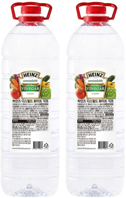 하인즈 디스틸드 화이트 식초, 3.785L, 2개