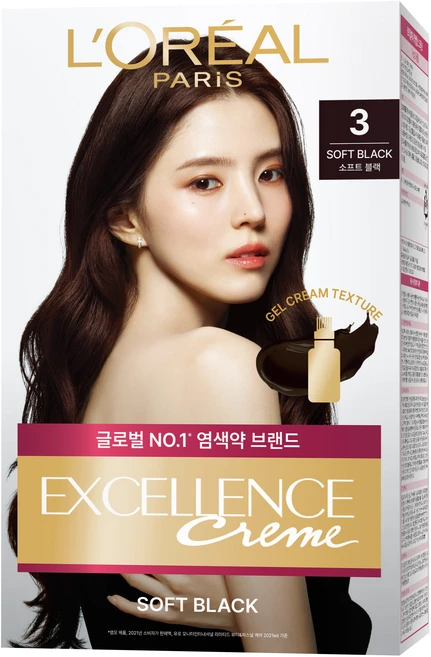 로레알파리 엑셀랑스 크림 빗캡으로 간편한 새치염색 염모제, 3호 소프트 블랙, 1개 - 쿠팡