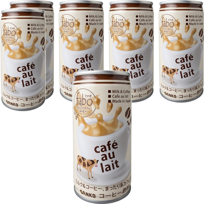 日本 SANKO fabo 香濃咖啡歐蕾飲品, 185ml, 6個