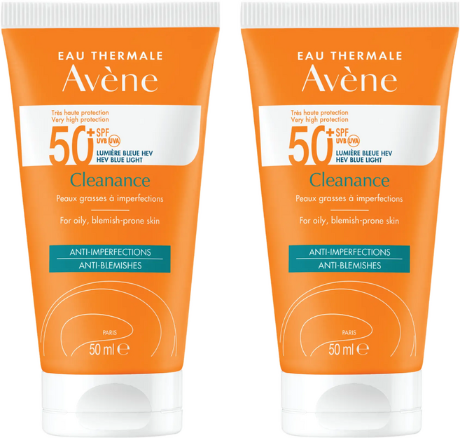 Avene 雅漾 超能控油清爽防曬液SPF50+, 50ml, 2罐