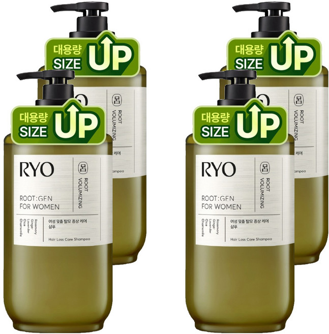 RYO 呂 Rootzen 女性專用緩解掉髮症狀專業護理大容量洗髮精, 800ml, 4個