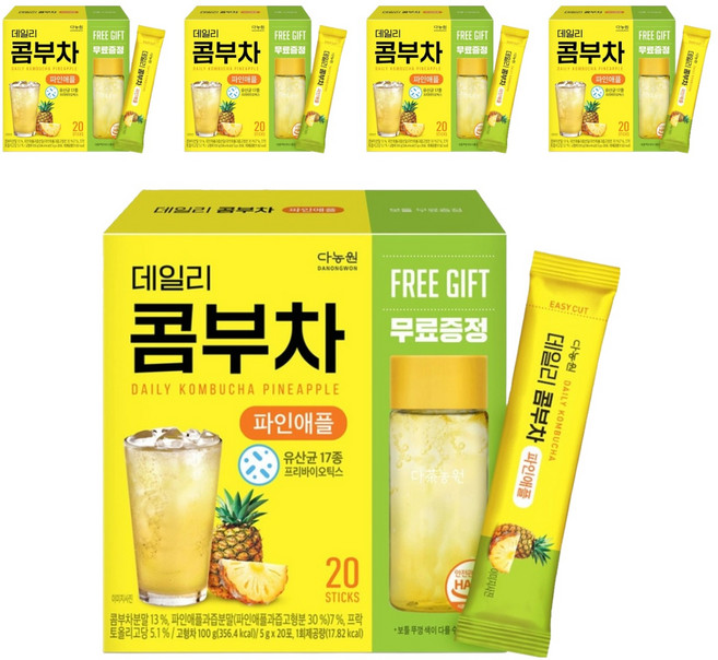 다농원 데일리 콤부차 파인애플, 5g, 20개입, 5개