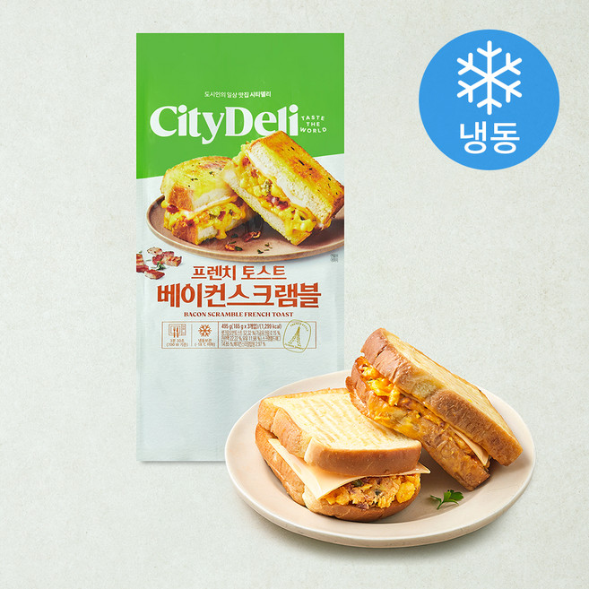 시티델리 프랜치토스트 베이컨스크램블 (냉동), 165g, 3개입, 1개
