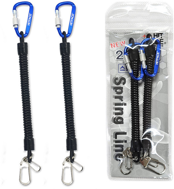 히트페이스 이중고리 스프링줄, 블랙, 2개