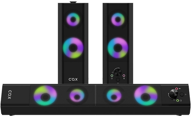 COX 2채널 USB전원 RGB 사운드바 PC 스피커, CSB60, 블랙, 1