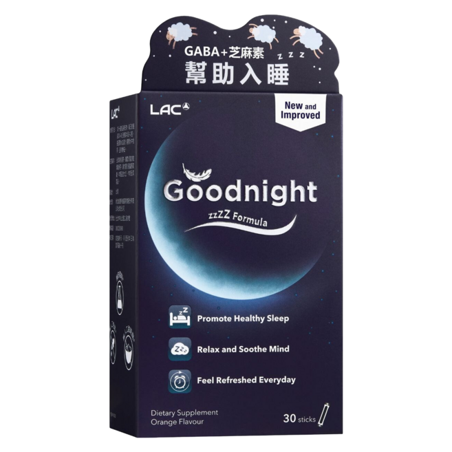 LAC 利維喜 夜安眠粉末 橘子口味 3g, 1個, 30份