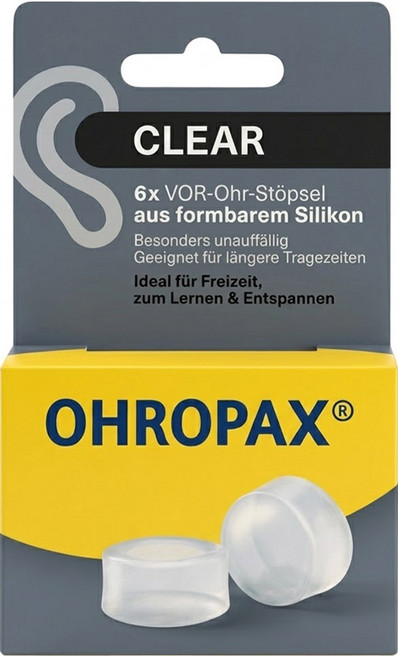 OHROPAX 安耳悠 CLEAR 矽膠耳塞 透明色, 3組, 1盒