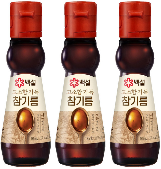 백설 고소함 가득 참기름, 160ml, 3개