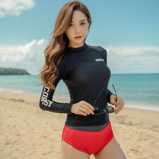 나야스타일 여성용 LCDRMSY 마드리드 래쉬가드 세트 상의 + 팬티