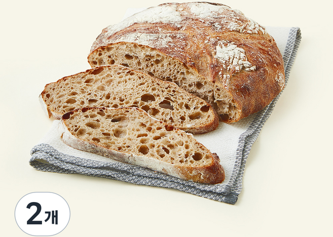 브로드카세 72시간 발효 저당 호밀 사워도우 깜빠뉴, 680g, 2개, 1개입