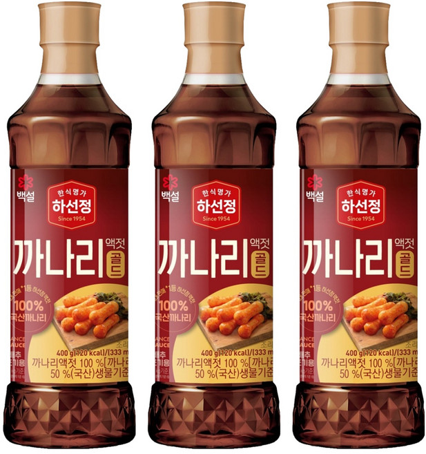 하선정 까나리 액젓골드, 400g, 3개