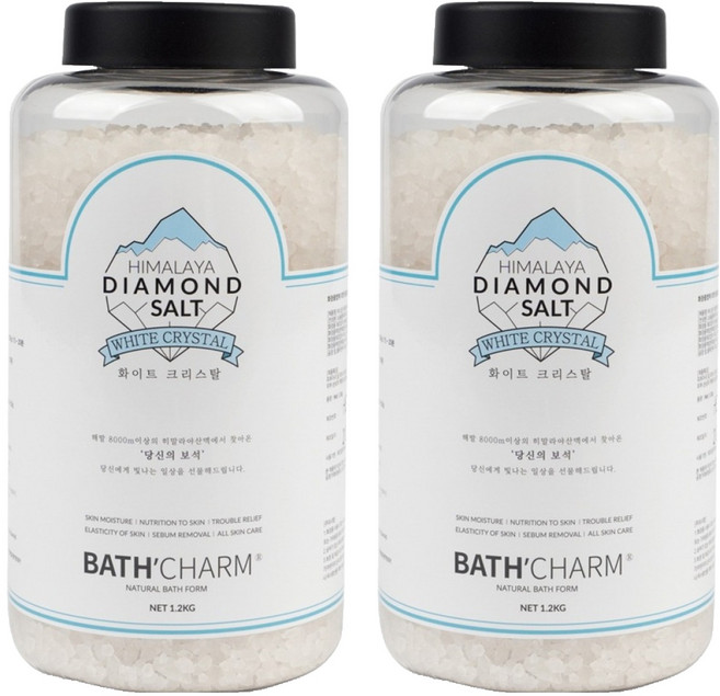 바스참 히말라야 다이아몬드솔트 입욕제 화이트크리스탈, 1.2kg, 2개