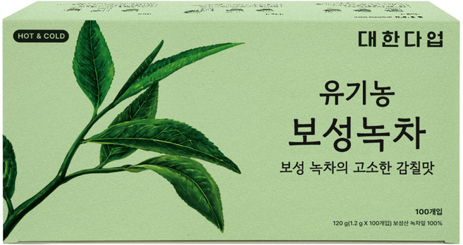 DAEHAN DAUP 有機寶城綠茶, 1.2g, 1個, 100入