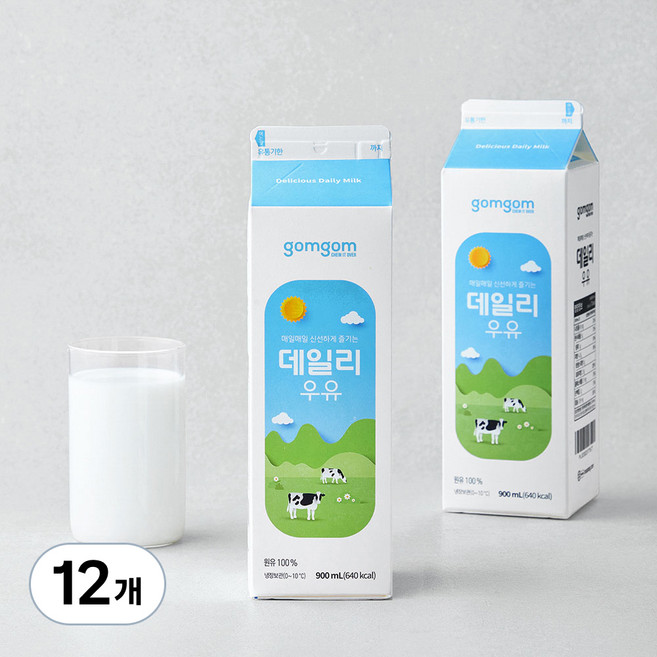 곰곰 데일리 우유, 900ml, 12개