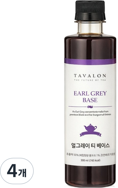 타바론 얼 그레이 밀크 티 베이스, 300ml, 1개입, 4개