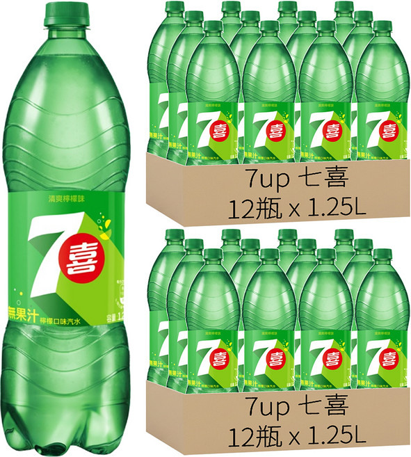 7up 七喜 汽水, 1.25L, 24瓶