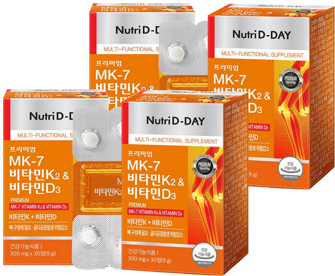 Nutri D-DAY MK-7維生素K2&維生素D3錠 9g, 30錠, 4盒