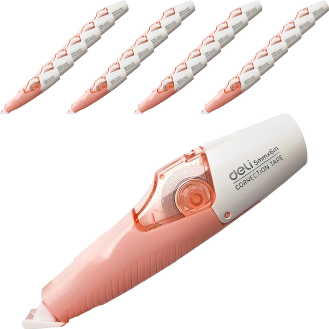 델리 수정테이프 5mm x 6m, 마카롱핑크, 25개