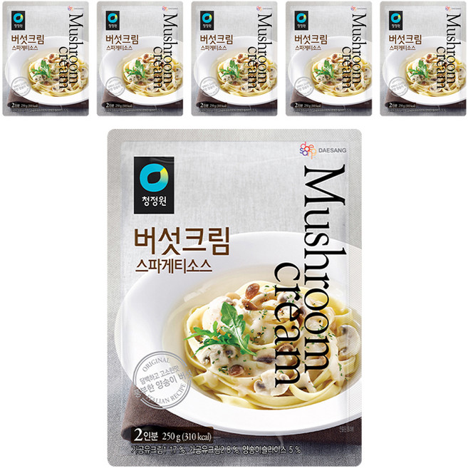 청정원 버섯크림 스파게티소스, 250g, 6개