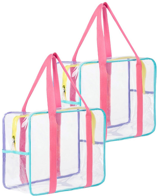 多功能透明防水收納袋 收納包, 彩色, 2個