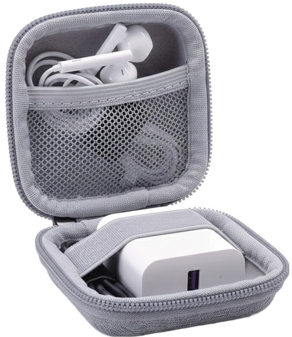 소요샵 이어폰 악세서리 파우치 케이스, 그레이, 1개