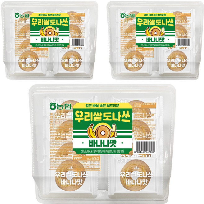 농협 우리쌀도나쓰 바나나맛 8p, 320g, 3개