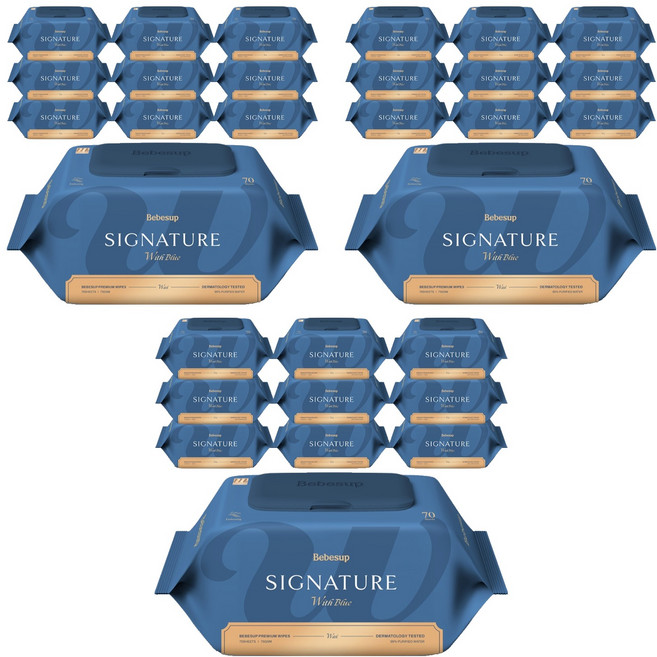 베베숲 시그니처 위드 블루 아기물티슈 캡형, 75g, 70매, 30개