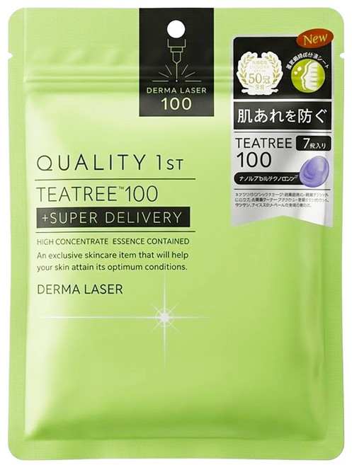 DERMA LASER 台灣公司貨 皇后面膜 茶樹舒緩 綠, 1包, 7片