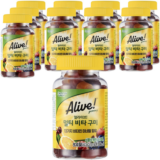 얼라이브 멀티 비타 구미, 60정, 10개