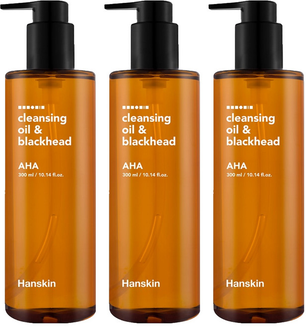한스킨 클렌징오일 앤 블랙헤드 AHA, 300ml, 3개